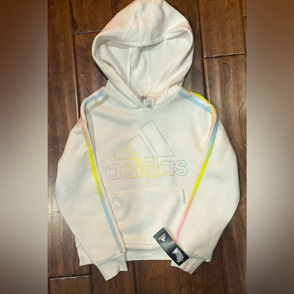 New Girls Adidas Hooded Sweatshirt